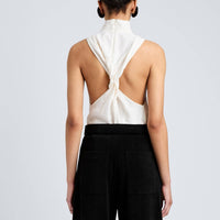 Proenza Schouler Taryn Sleeveless Top in off white - women's blouse - detail view