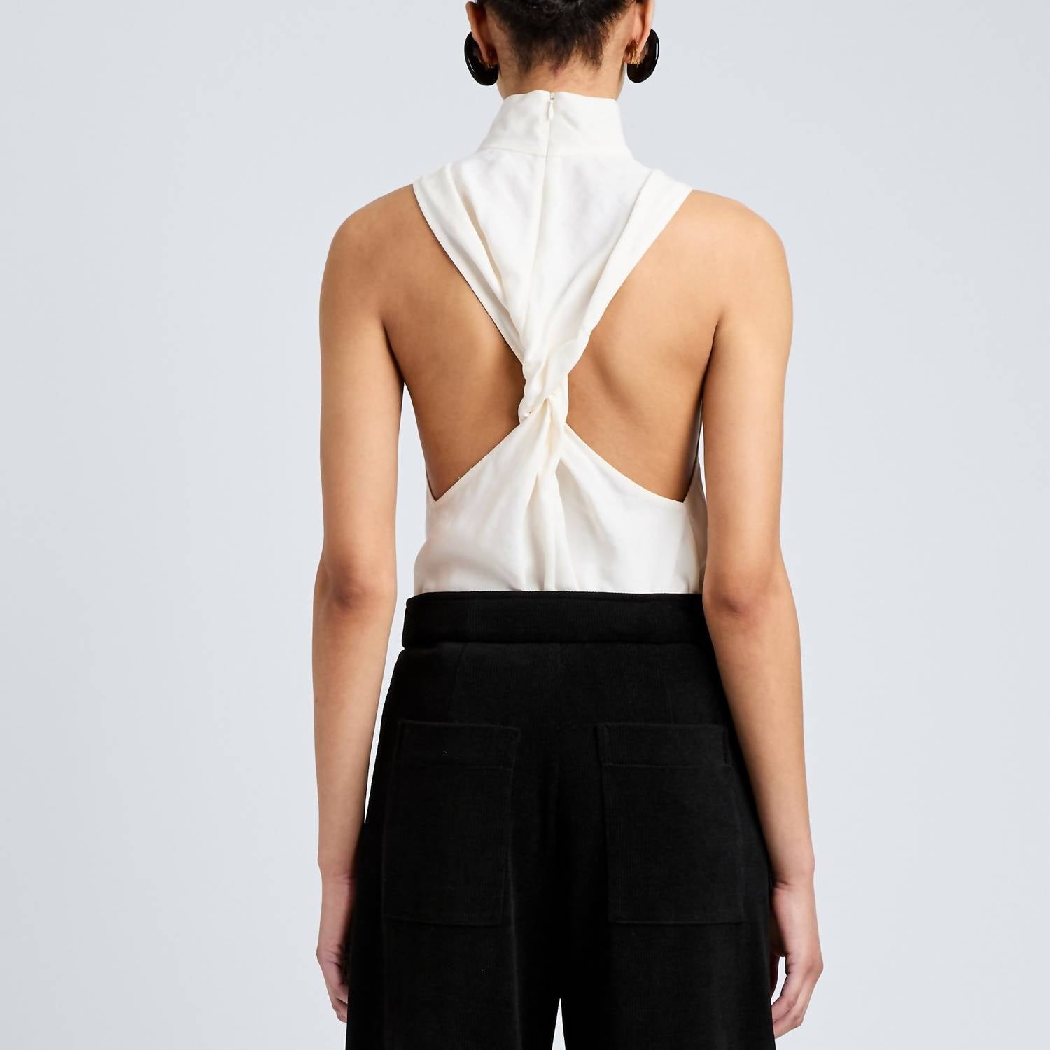 Proenza Schouler Taryn Sleeveless Top in off white - women's blouse - detail view