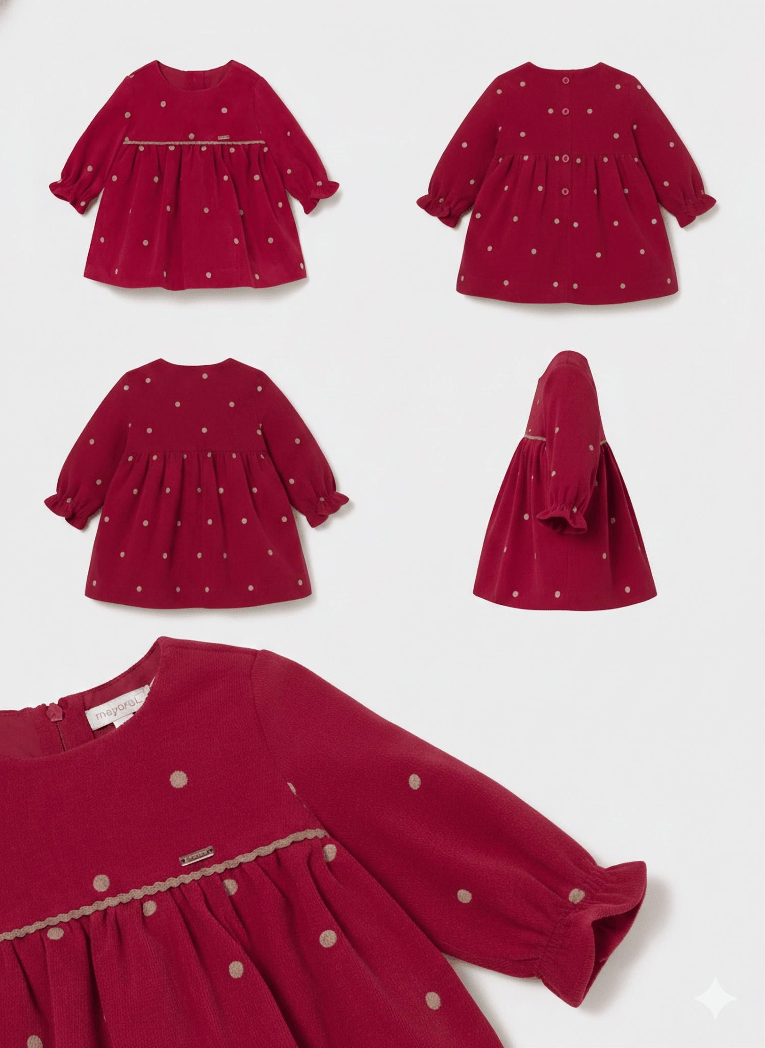 Mayoral - Baby Girls Polka Dot Corduroy Fantasy Dress
