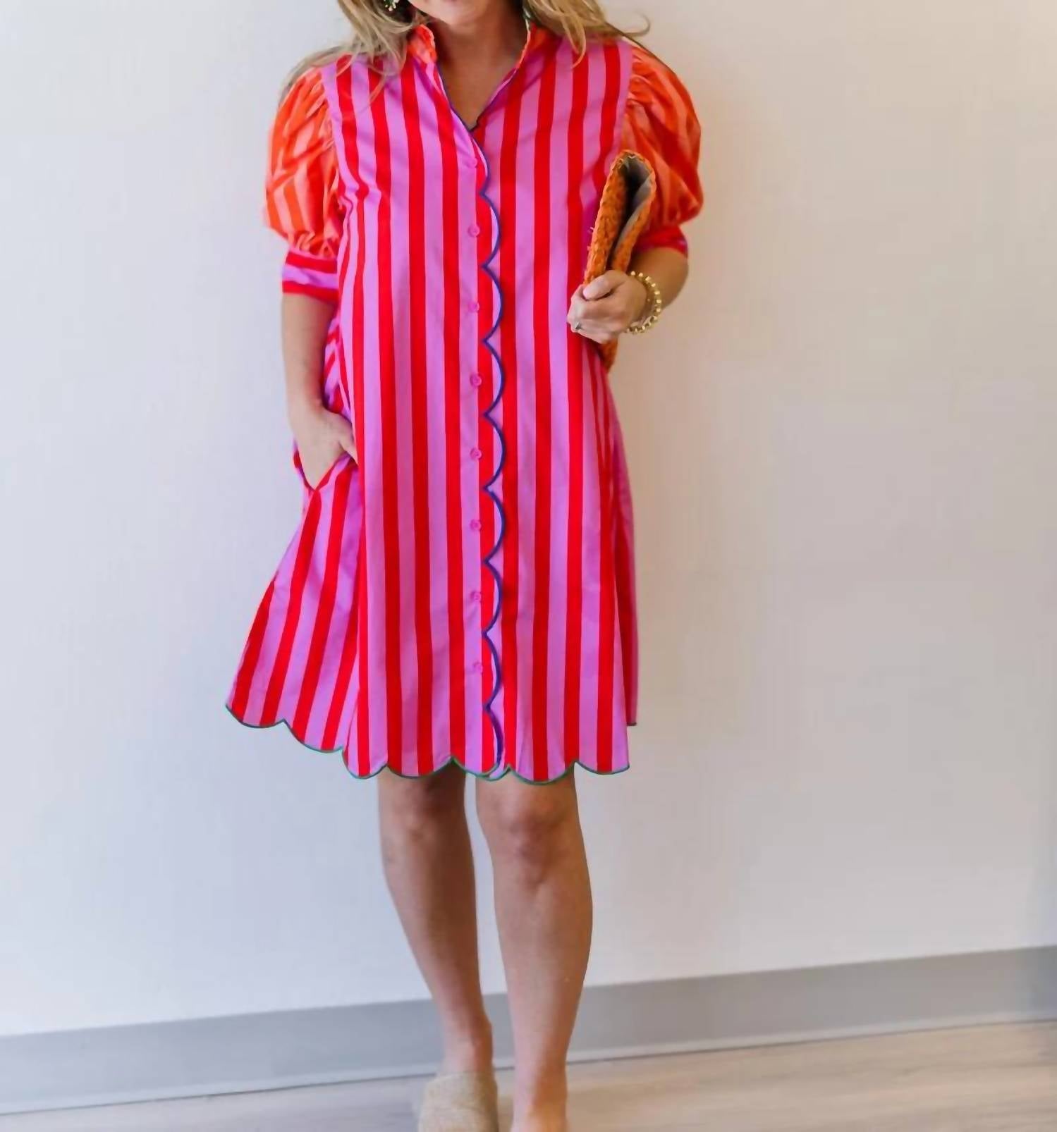 Karlie - Women's Wylie Stripe Ruffle Dress