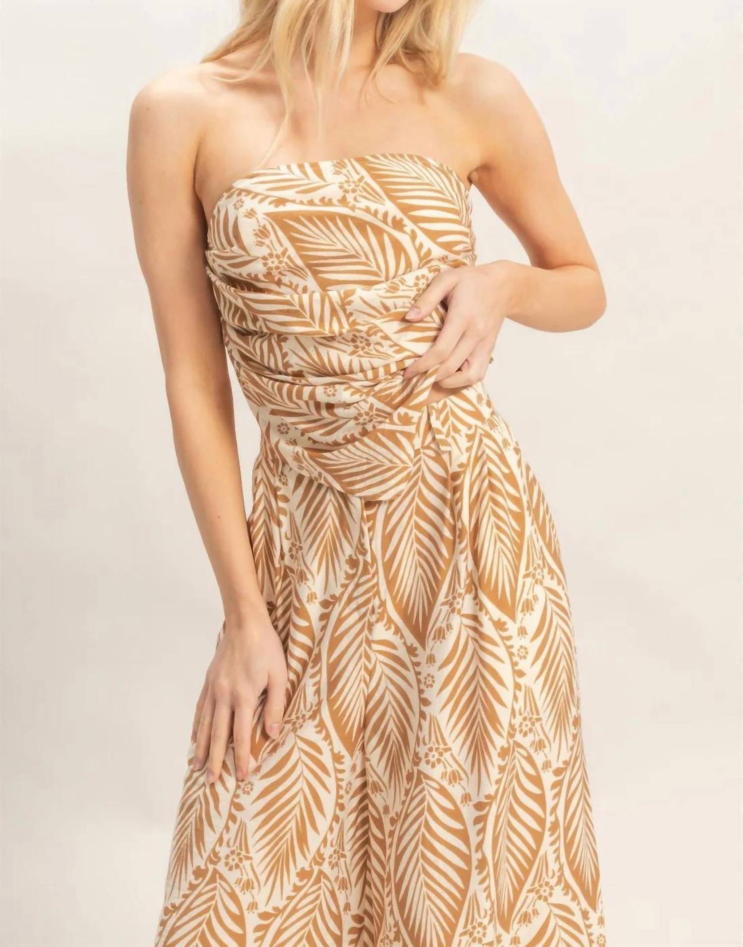 Hyfve - Tropical Strapless Tie Top