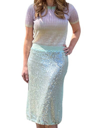 Roberto Collina - Gonna Paillettes Skirt Menta S24