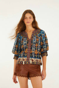 Farm Rio - Embroidered Tapestry Blouse