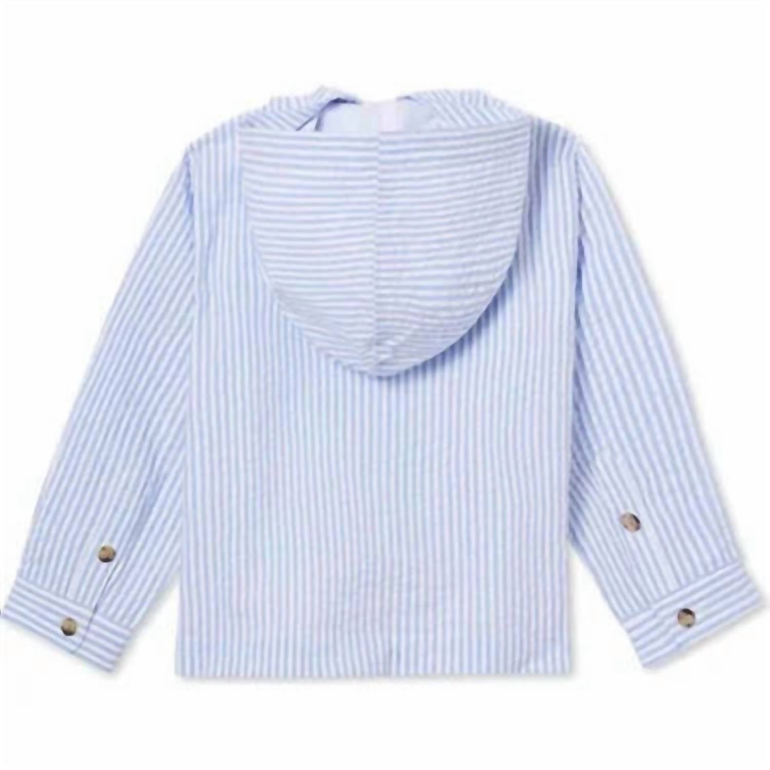 Classic Prep - Boy's Bennet Seersucker Hooded Pullover