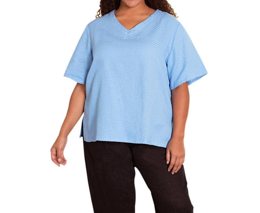 On The Plus Side - Ameli Cotton Short Sleeve V-Neck Top - Plus