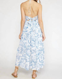 Entro - Toile Print Tie Back Midi Dress