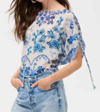 Johnny Was - RUCHED SLEEVE BLOUSE