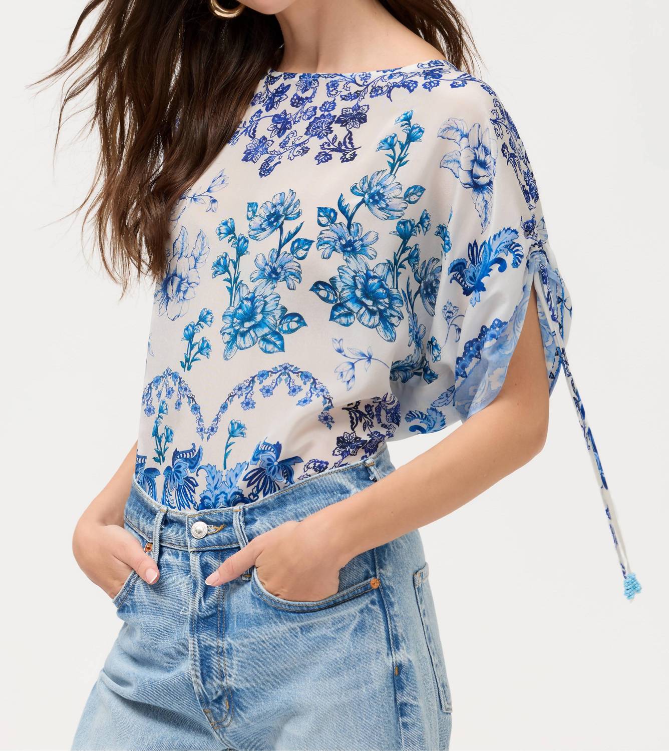 Johnny Was - RUCHED SLEEVE BLOUSE
