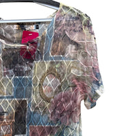 Origami Women's Lace Orinted Tee in pastel multi - women's t-shirt - detail view