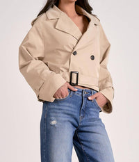 ELAN Trench Crop Jacket in natural - women's jacket - alternate view