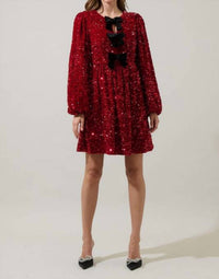 Sugarlips - Darla Sequin Glow Bow Mini Dress
