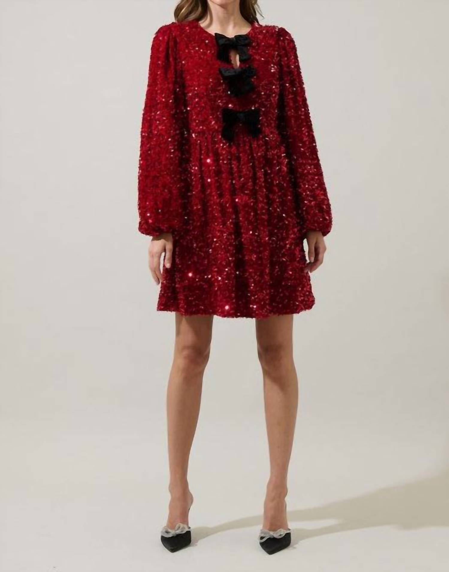 Sugarlips - Darla Sequin Glow Bow Mini Dress