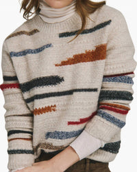 Autumn Cashmere - Textured Striped Crewneck Sweater