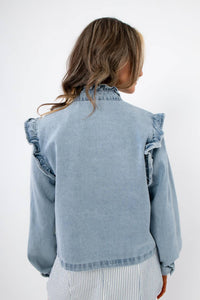 Fate - Ruffle-trim Denim Jacket