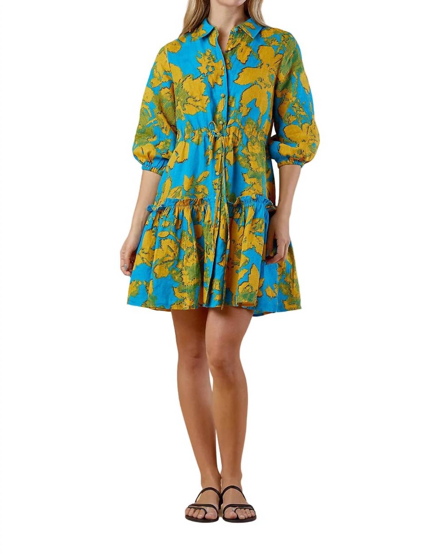 Olivia by Livro Brynn Dress in turq flora - women's dress