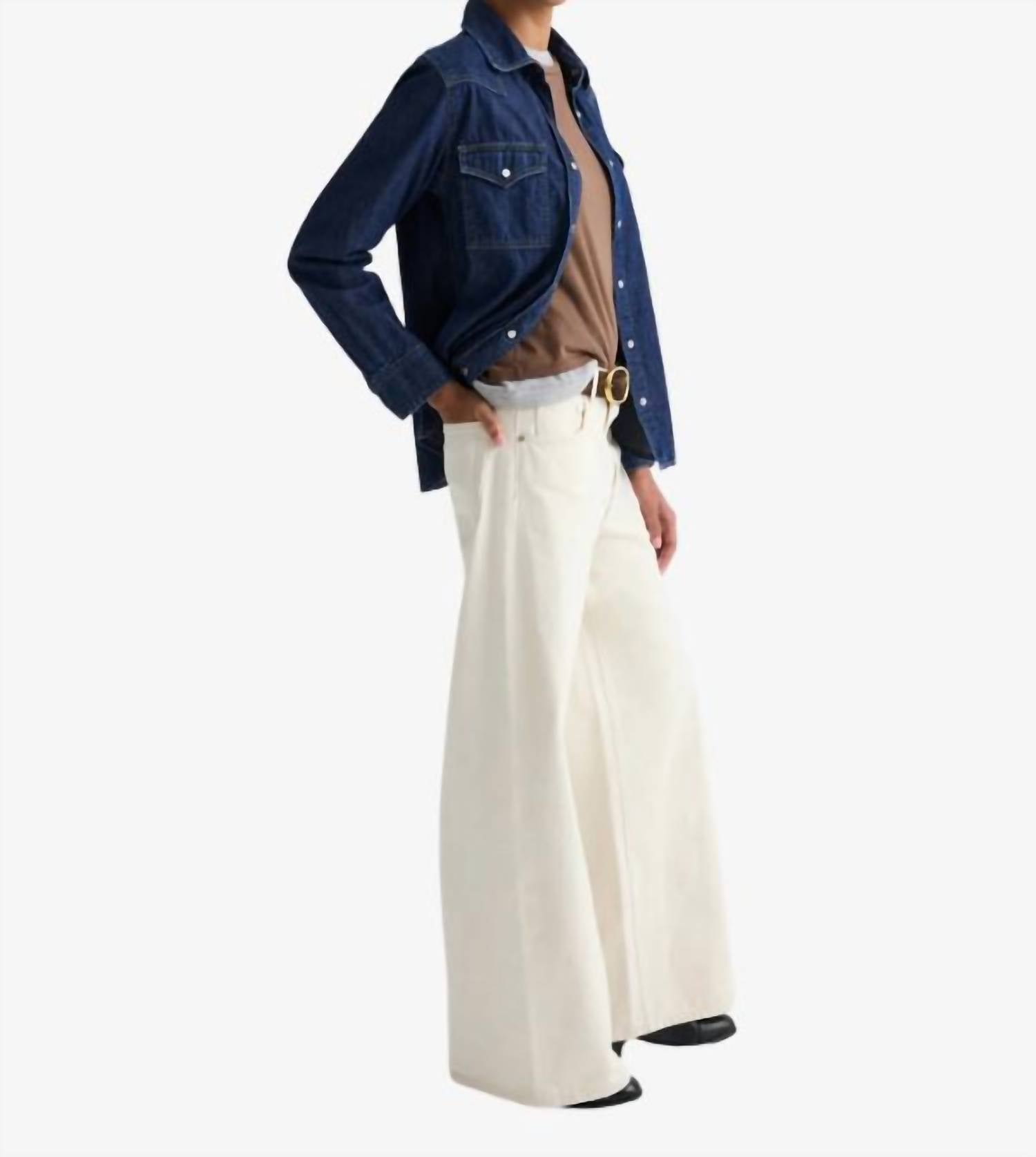 TWP Tiny Dancer Wide Leg Jeans in natural - women's jeans - alternate view