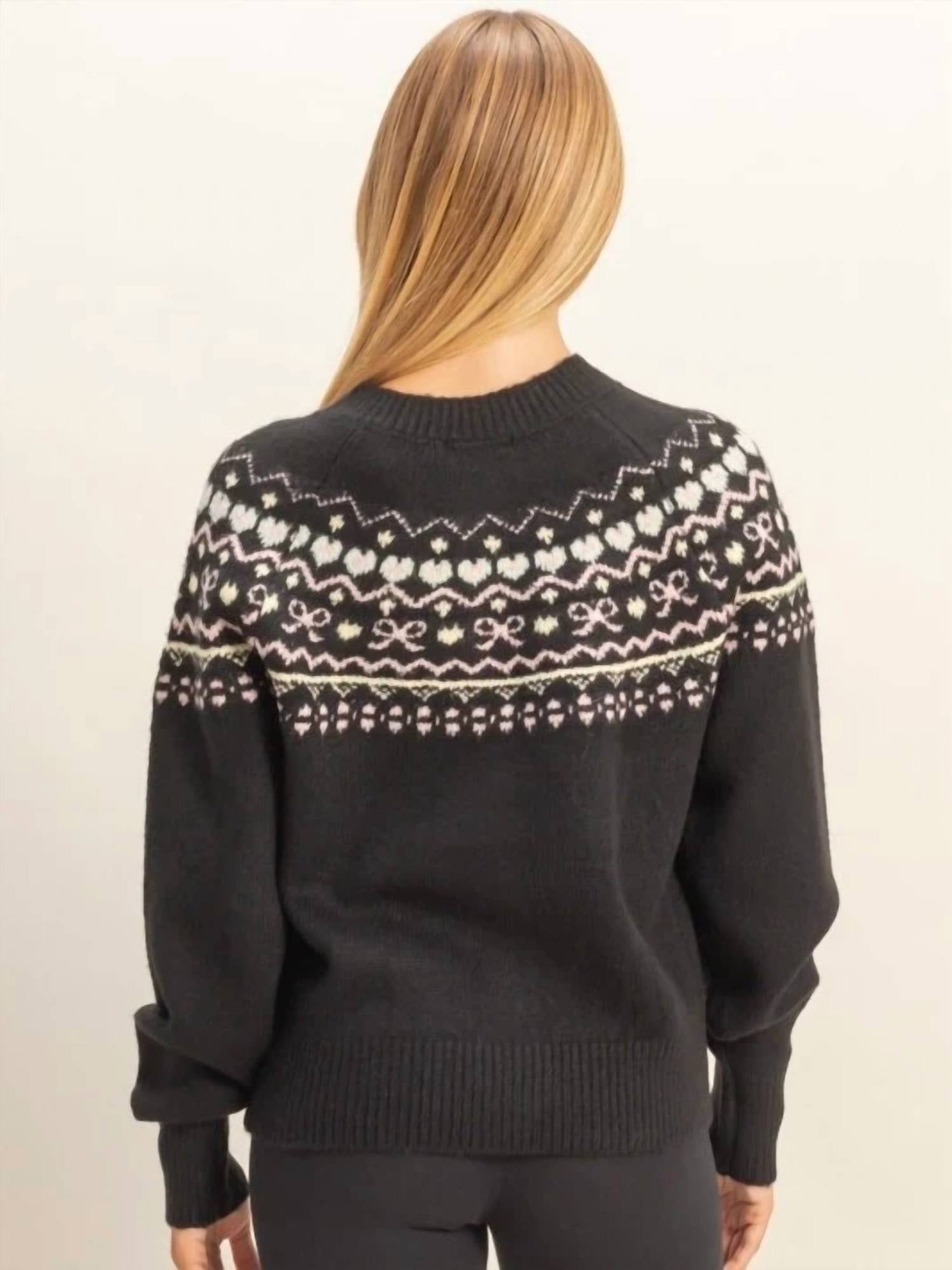Hyfve - Button-front Fair Isle Sweater Cardigan