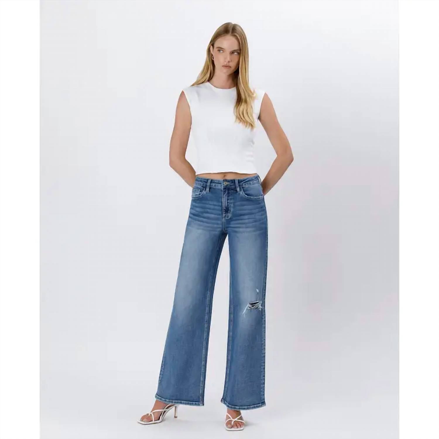 Vervet By Flying Monkey - Super High Rise Baggy Wide Jeans