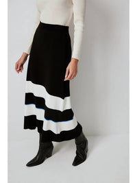 Touche Prive - Striped Knitwear Skirt With Elastic Waist