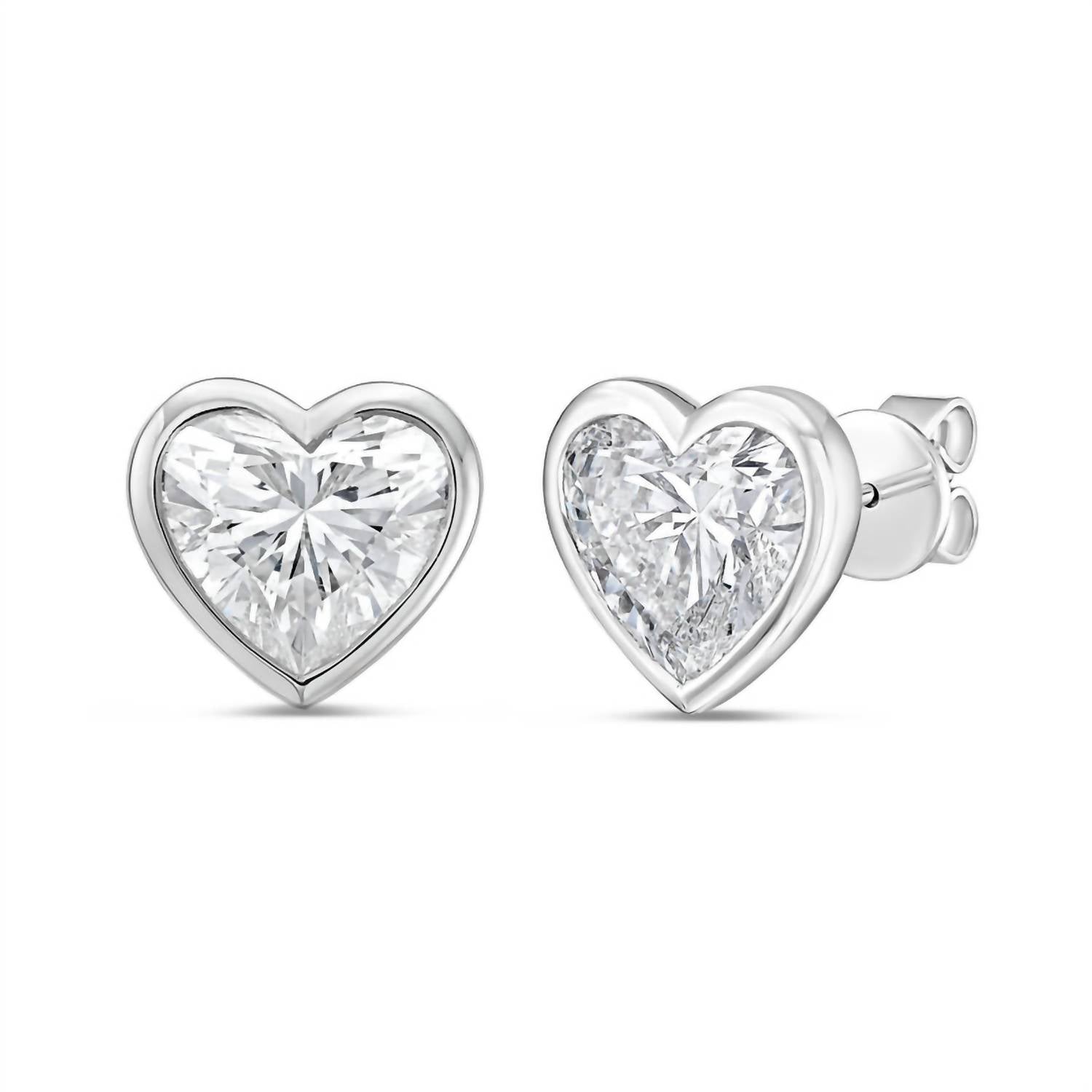 Diana M Jewels - Women's Heart Lab-Grown Diamond Stud Earrings (12.00 Ct) - Luxe