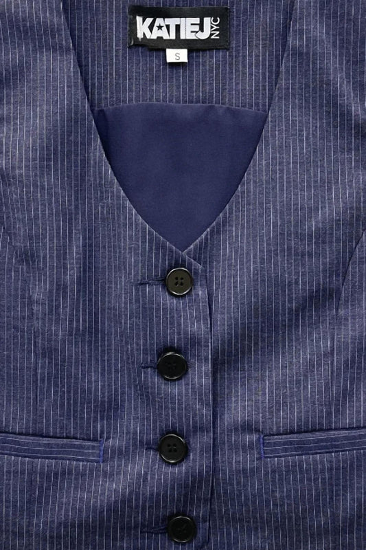 Katie J Nyc - Girl's Tween Pinstripe Sienna Vest