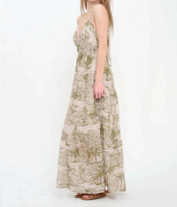 Meet Me In Santorini - Coastal Sketch Maxi Dress