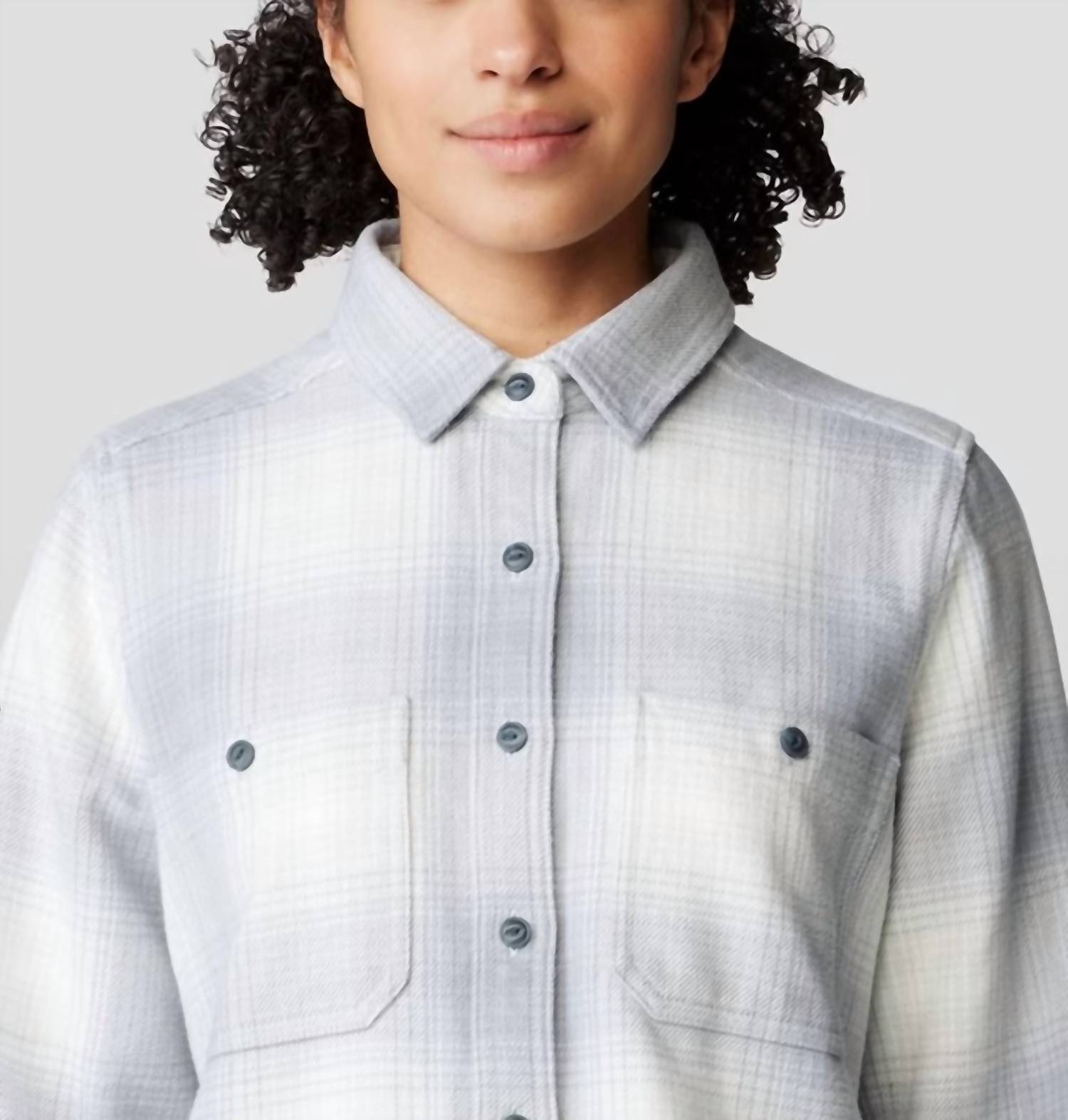 Mountain Hardwear Plusher Long Sleeve Shirt in glacial ombre buffalo check - women's shirt - view 4