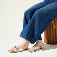 Yosi Samra - Women's Reece Metallic Leather Flat Sandals
