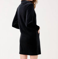 Lilly Pulitzer Eleni Velour Mini Dress in noir - women's dress - alternate view