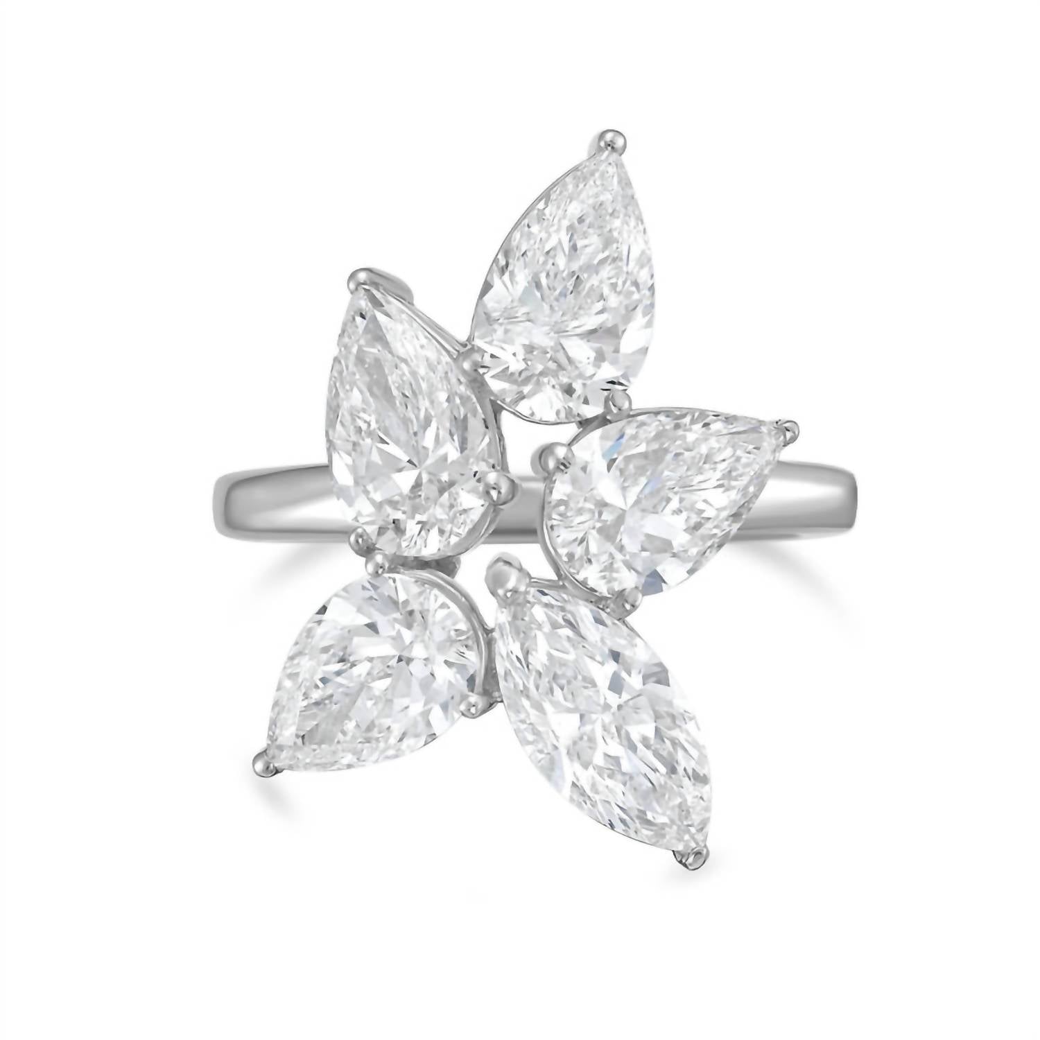 Diana M Jewels - Women's Pear & Marquise Lab-Grown Diamond Fashion Ring (6.00 Ct) - Elegant