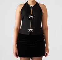 STEVE MADDEN Juvia Bow Top in black - women's tank top