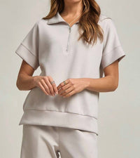 Dear Scarlett Catalina Travel Set in grey - women's sleepwear - detail view