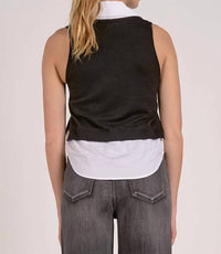 Elan - Sleeveless V Neck Layered Sweater