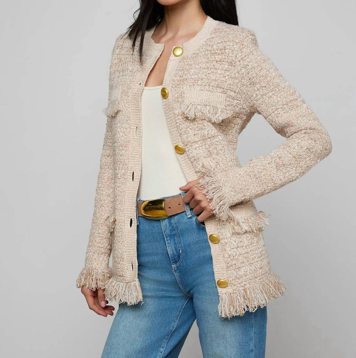 L'Agence - Kastoria Fringe Cardigan