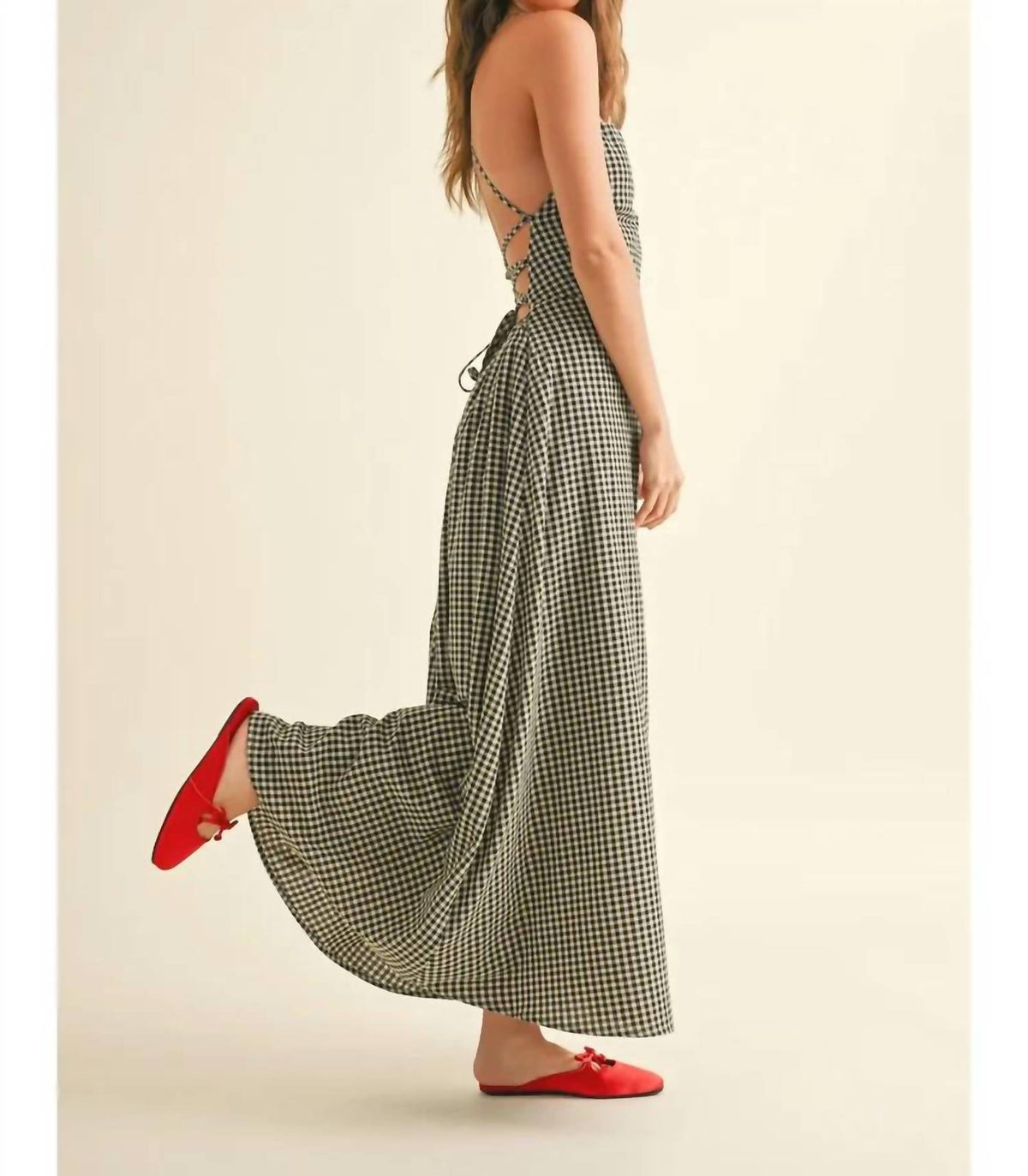 Miou Muse - Gingham Long Dress