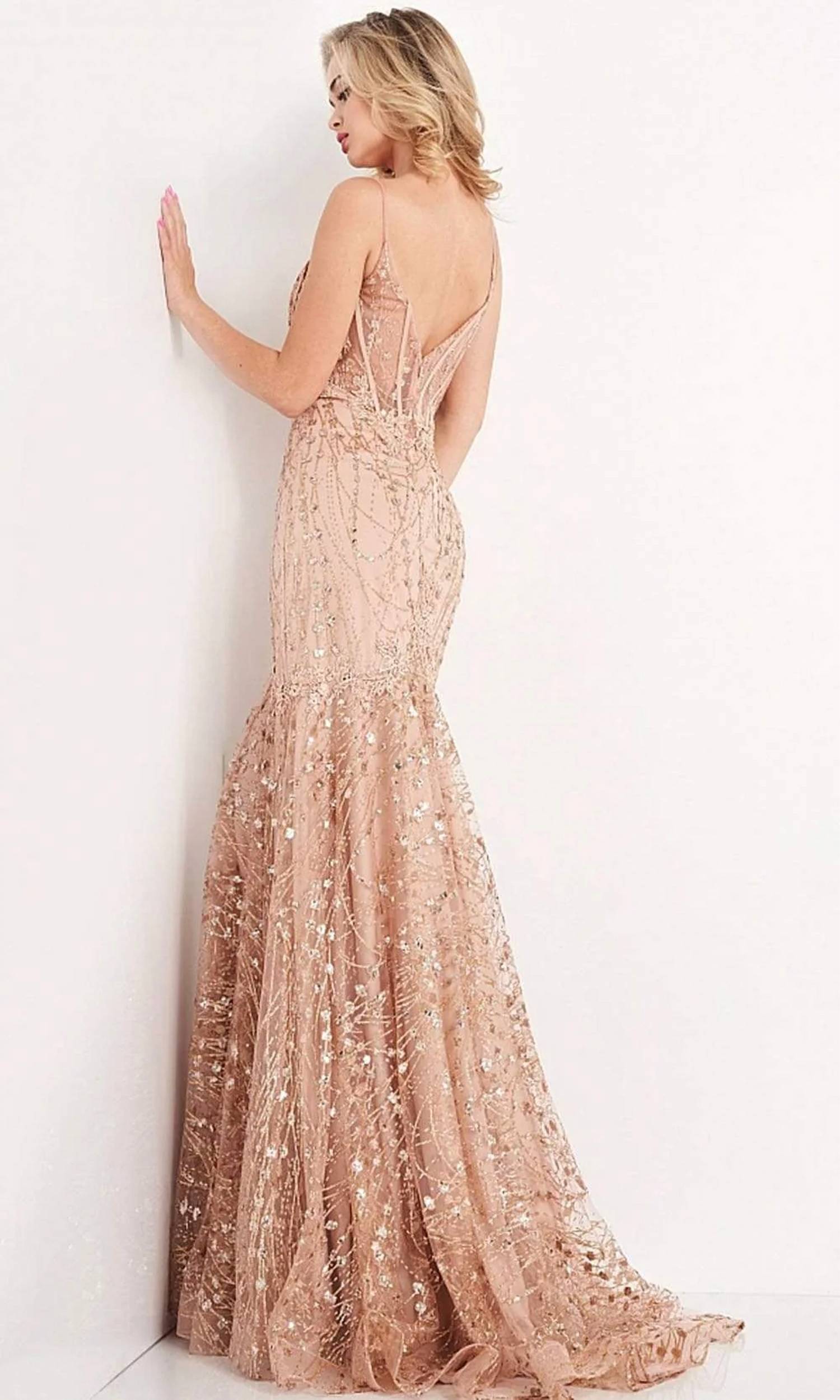 Jvn - Lace Embellished Prom Dress