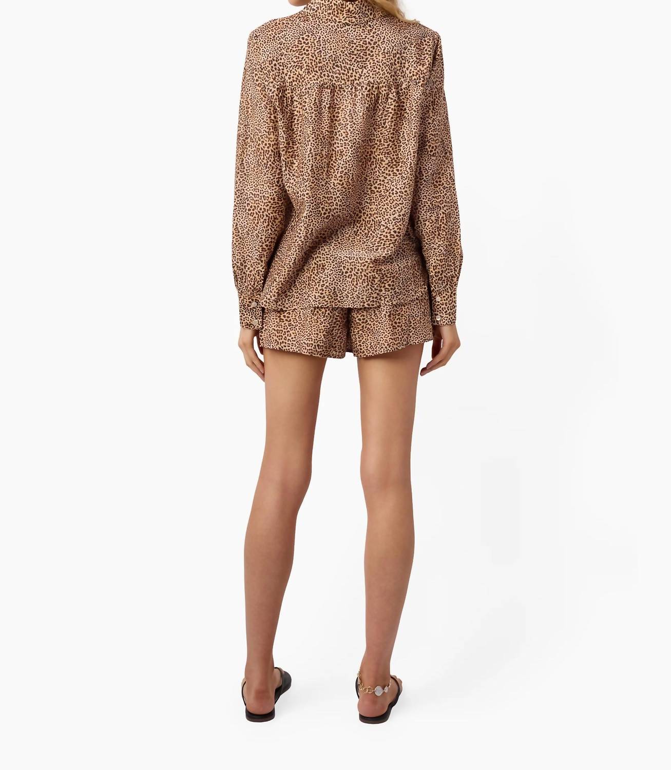Cami NYC Oslo Silk-cotton Shorts in leopard - women's shorts - alternate view