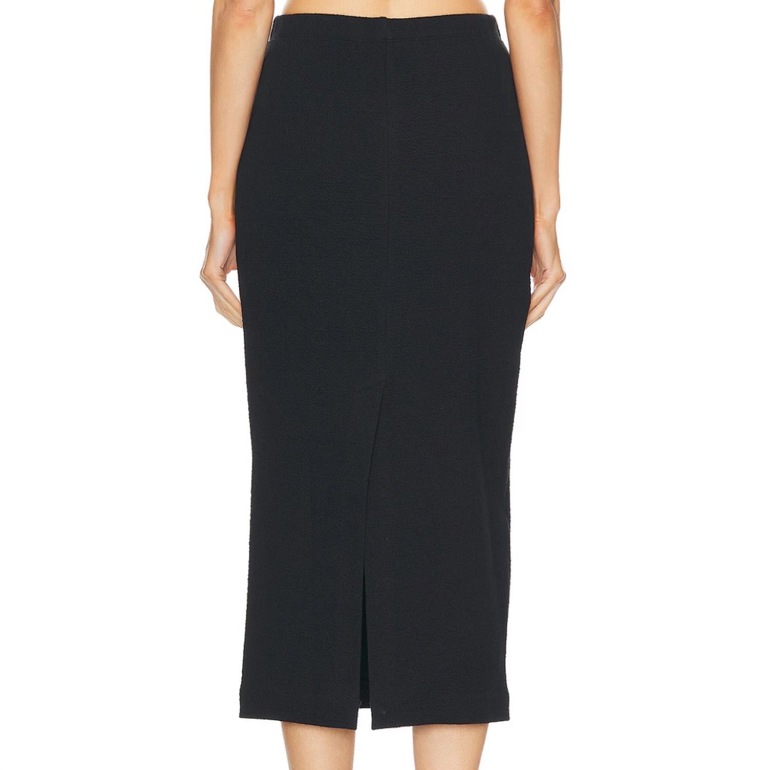 Enza Costa Textured Jacquard Skirt in black - women's skirt - alternate view