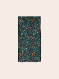 V. FRAAS Women's Mille Fleur Scarf in teal - women's scarf - alternate view
