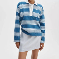 Rag & Bone - Kelly Boxy Striped Long-Sleeve Polo