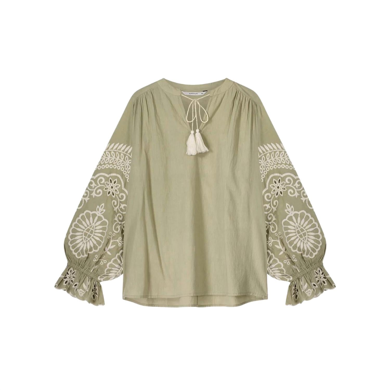 Summum - Embroidered Sleeve Top