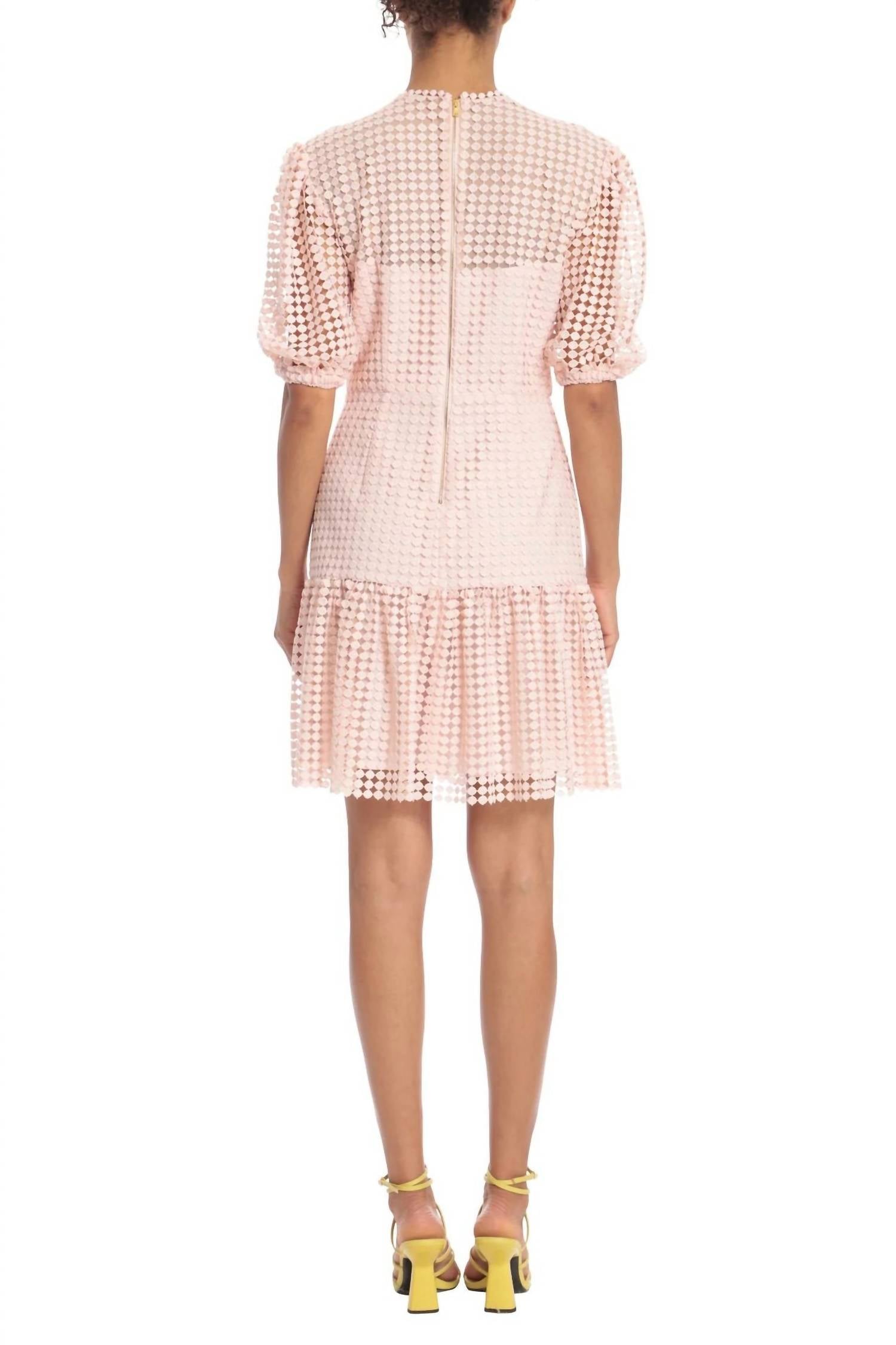 Donna Morgan - Puff Sleeve Mini Lace Dress