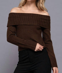 42Pops - Off-shoulder Cozy Sweater