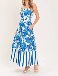 Flying Tomato - Printed Woven Midi Dress