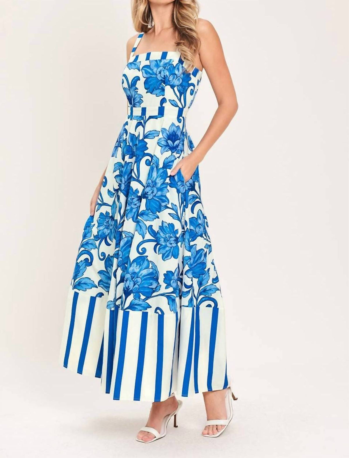 Flying Tomato - Printed Woven Midi Dress