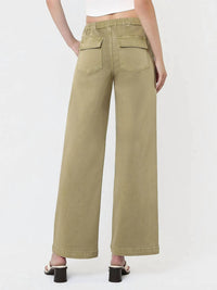Vervet By Flying Monkey - High Rise Elastic Drawstring Baggy Wide Jeans