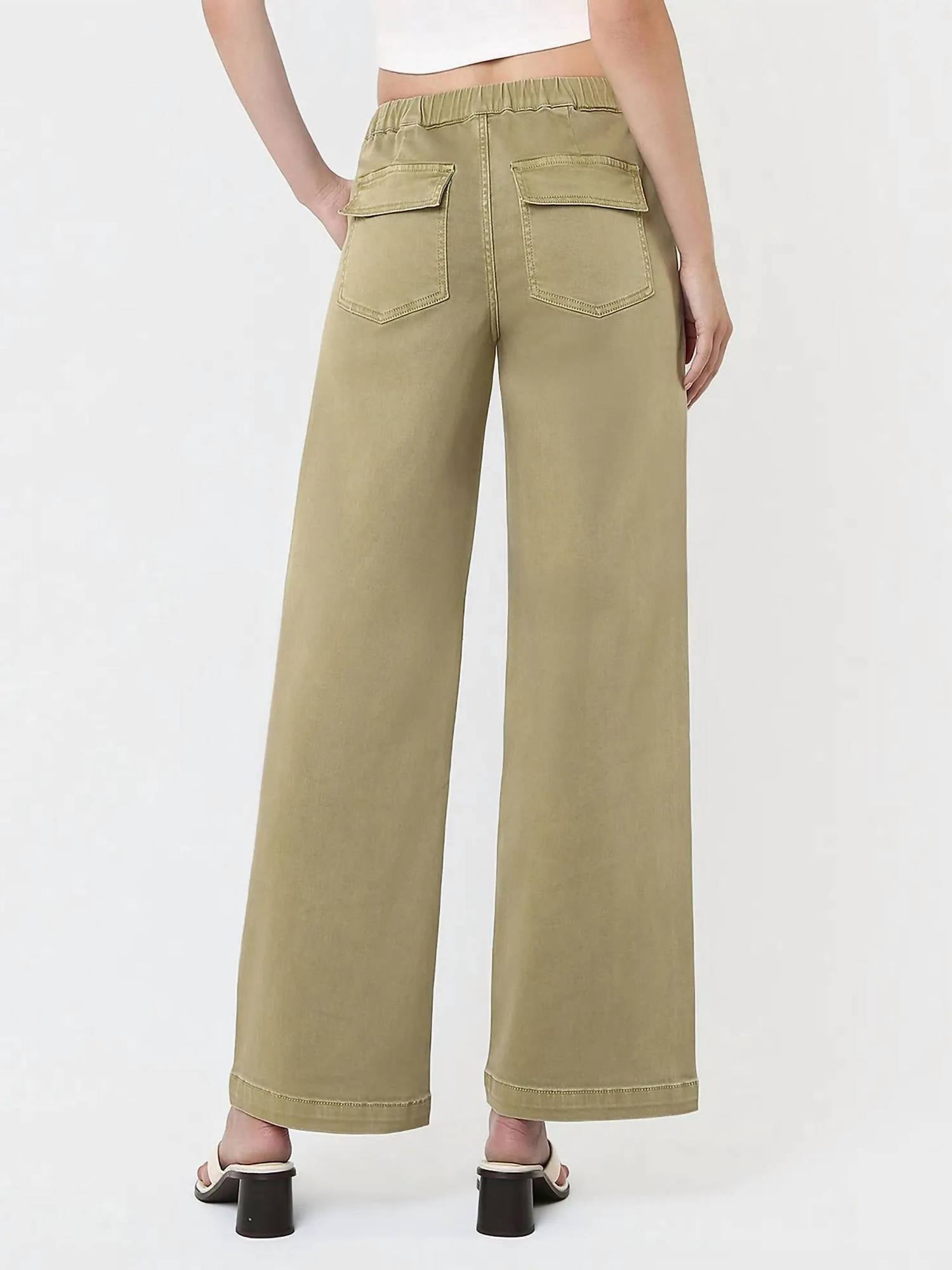 Vervet By Flying Monkey - High Rise Elastic Drawstring Baggy Wide Jeans
