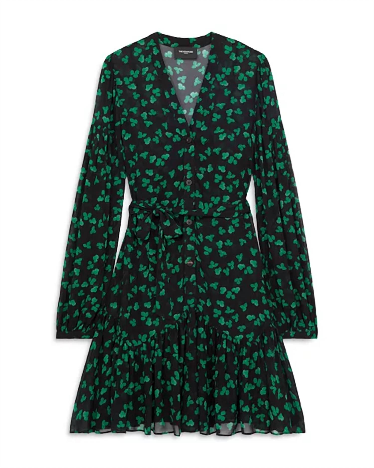 THE KOOPLES Naive Flowers Dress in blak1 - women's dress - view 6