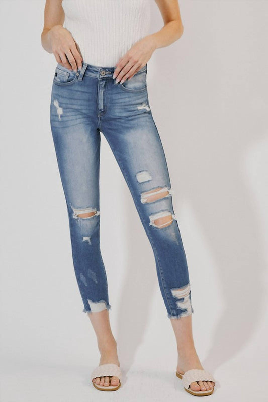 Kancan - Distressed Ankle Skinny Jeans