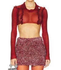 Gcds - Celluloid Knit Crop Polo